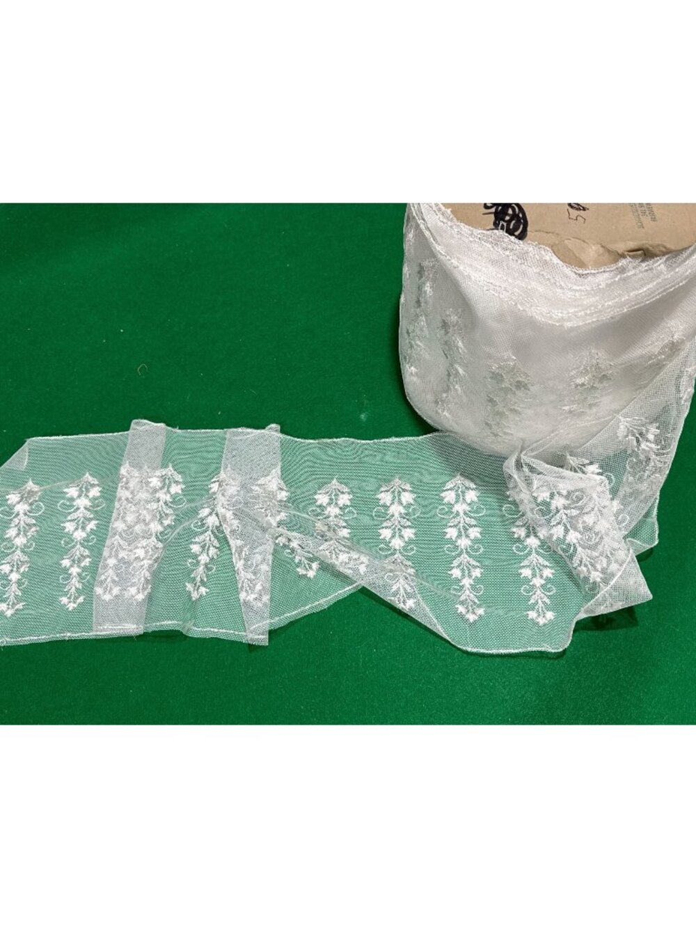 50 yards - White Embroidered Floral Lace Trim Roll 8 Inches Wide For Sewing & Cr